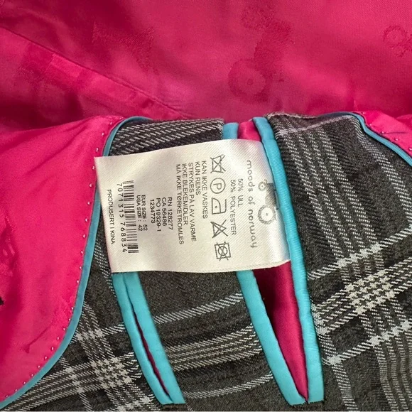 Moods of Norway 42R Gray and Pink Sport Coat with Classic Plaid Design - Picture 9 of 11